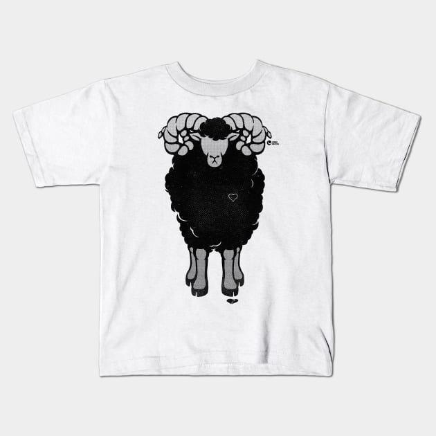 Heartless Black Sheep Love Kids T-Shirt by Only Rams